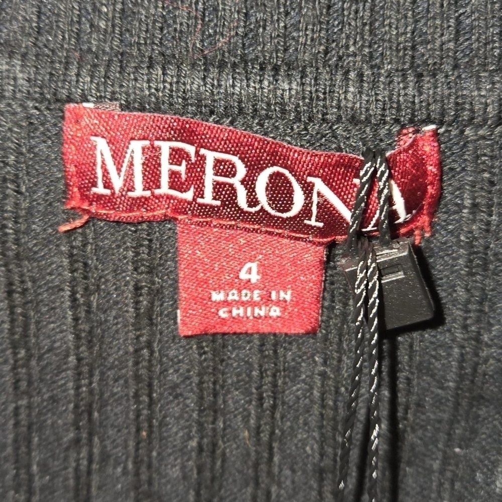 Meroma Black Ribbed Cardigan Sweater – Size 3X, Stretchy, Office - Picture 4 of 5